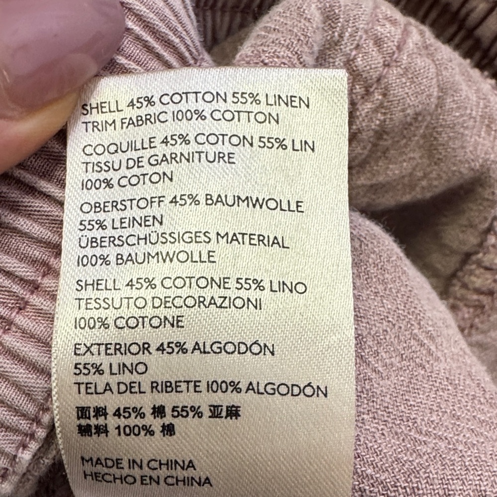 Free People Dusty Rose Linen Cargo Pants XS | Washed Utility Drawstring Waist - Picture 10 of 10